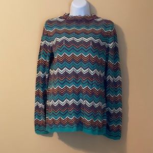 Winter Silks Size M Vintage Long Sleeve Striped Sweater